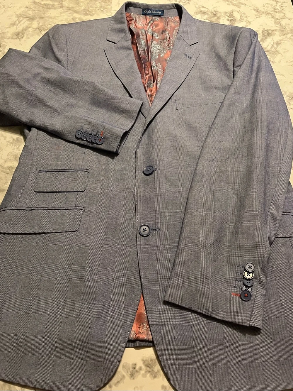 Gray Men's Two-Button Blazer by